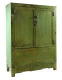Antique Green Lacquered Cabinet
