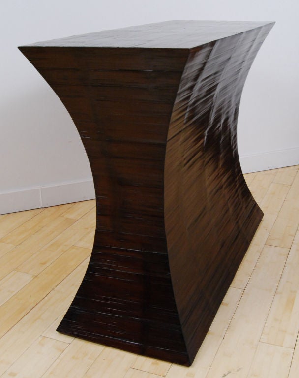 Crushed Bamboo Console Table In Excellent Condition In Chicago, IL