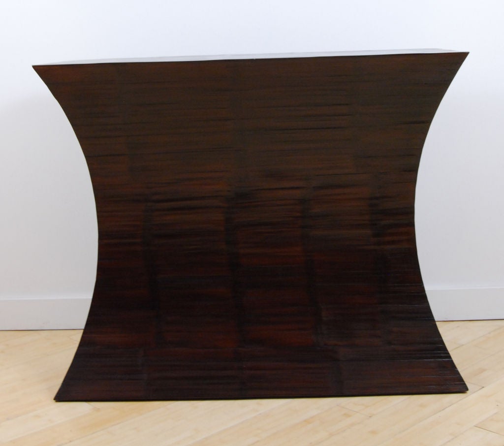 Contemporary Crushed Bamboo Console Table