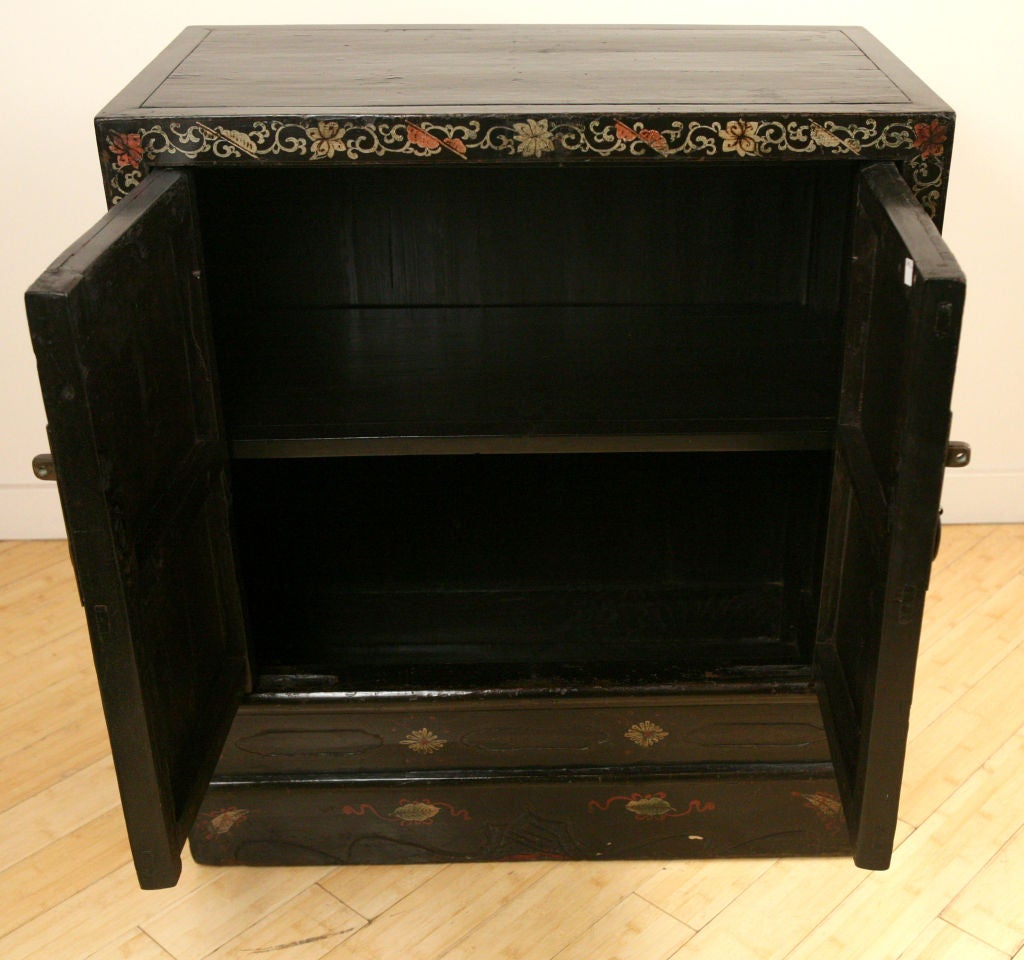Pair of Low Painted Chinese Chests In Excellent Condition In Chicago, IL