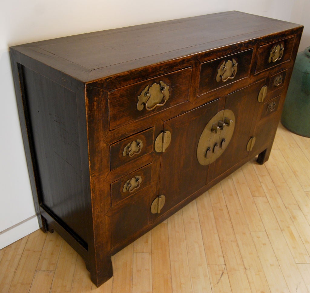 Chinese Sideboard with Ornate Hardware