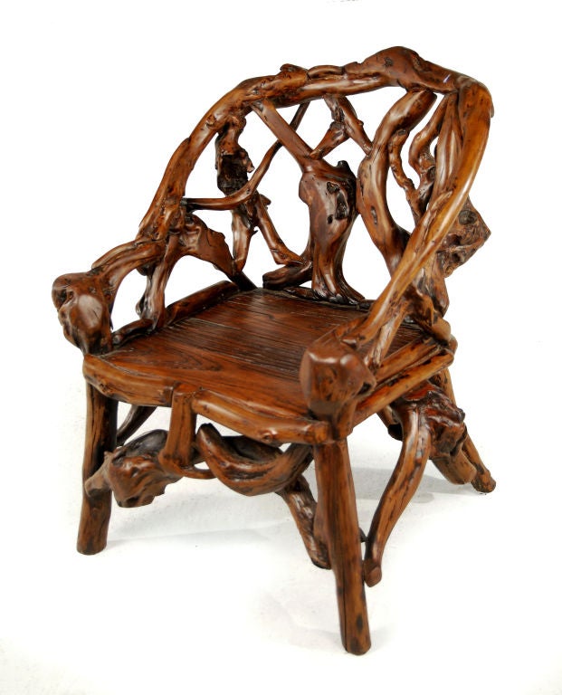 Chinese Pair of Root Chairs