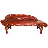 Red Lacquered Chaise Lounge