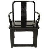 Antique Black Lacquered  Chinese Chair