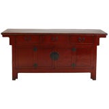 Antique Red Lacquered Chinese Sideboard