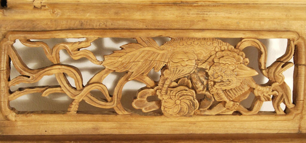 Elm Pair of Elaborately Carved Chinese Panels
