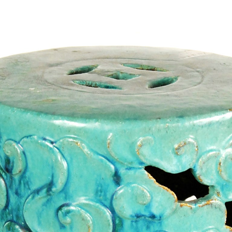 turquoise garden stool