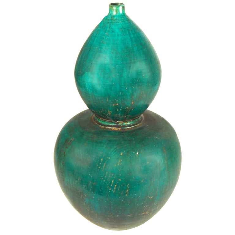 Pair of Turquoise Glazed Vases