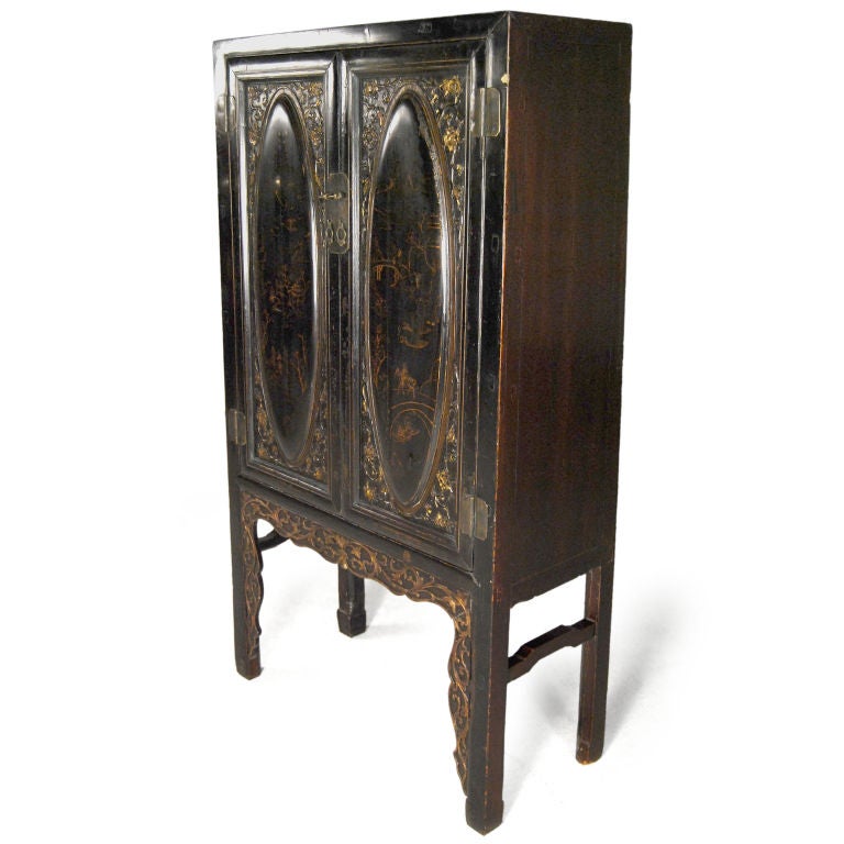 Lacquered Ornate Chinese Cabinet