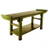 Green Lacquered Chinese Console Table