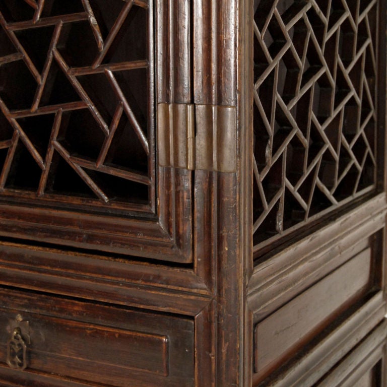 Cedar Chinese Cabinet with Lattice Doors