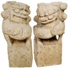 Pair of Stone Fu Dogs 8