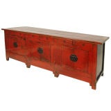 Antique Red Lacquered Sideboard