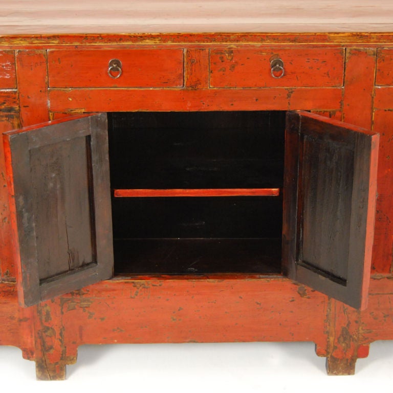 Elm Red Lacquered Sideboard