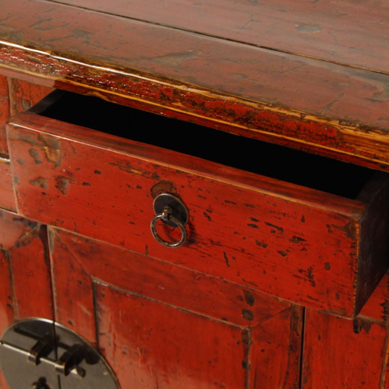 19th Century Red Lacquered Sideboard