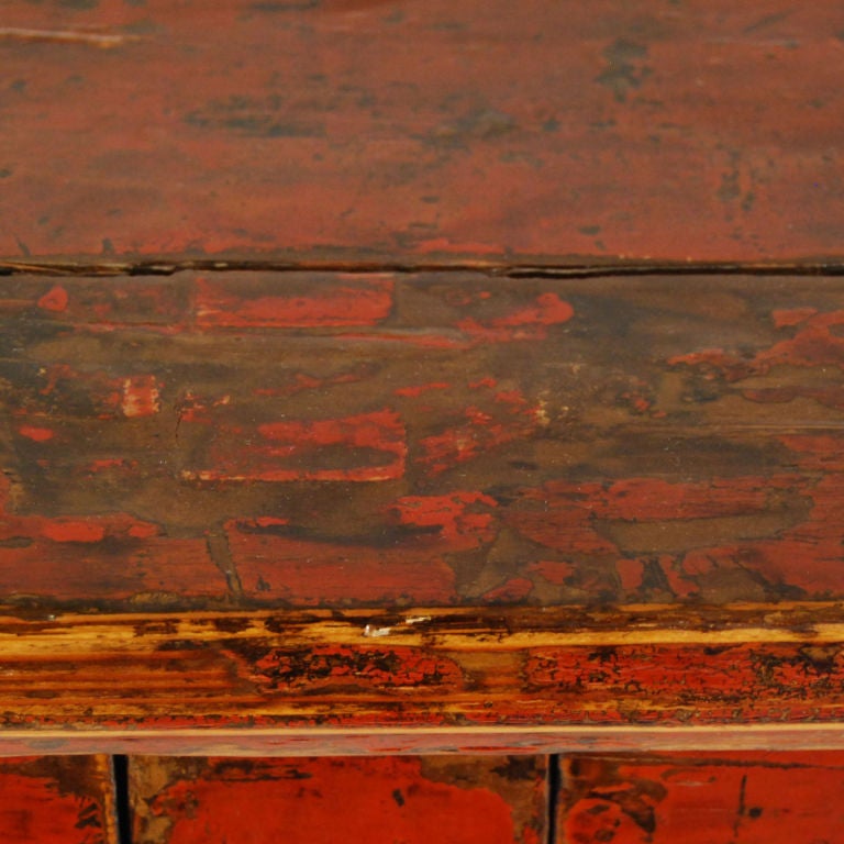 Red Lacquered Sideboard In Excellent Condition In Chicago, IL