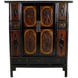 Antique Painted and Carved Chinese Cabinet