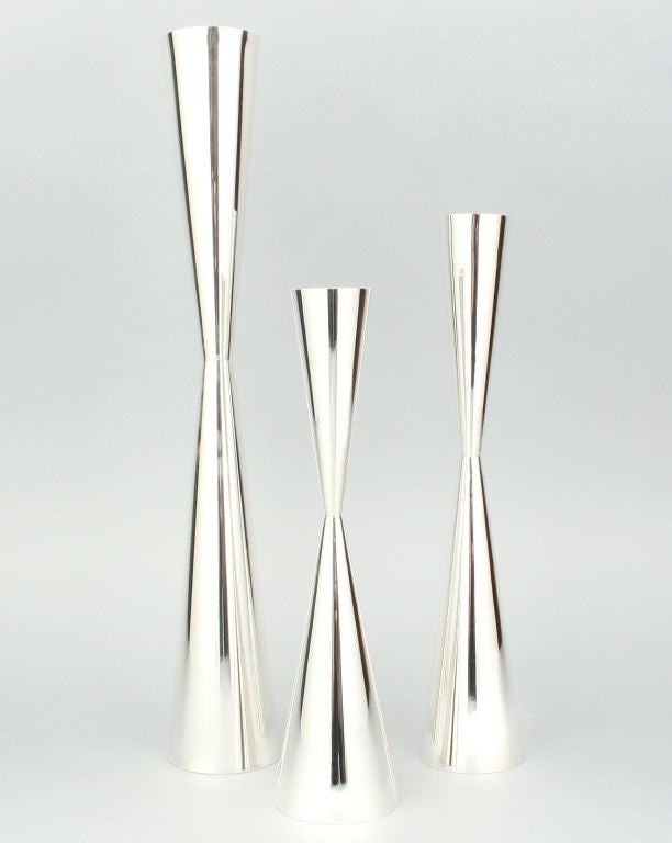 Allan Adler Modernist Sterling Candlesticks