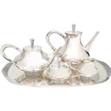 Art Deco  Hand Hammered Sterling Silver Tea & Coffee Set