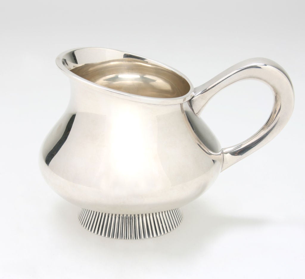 Mid-20th Century Art Deco  Hand Hammered Sterling Silver Tea & Coffee Set
