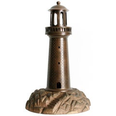 Antique Sculptural Light House Lamp