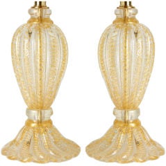 Retro Pair of Barovier & Toso Boudoir Lamps