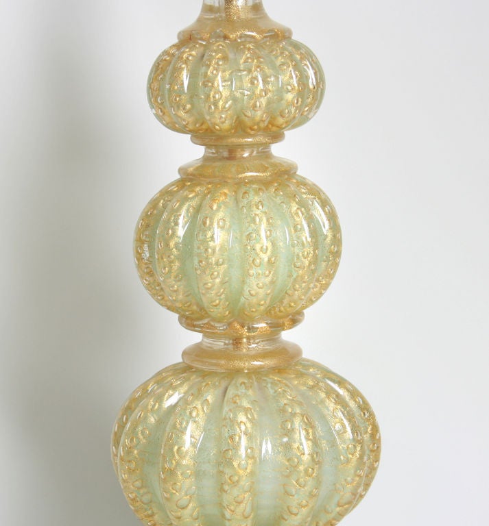 Pair of Barovier and Toso Cordonato d'Oro Lamps 1