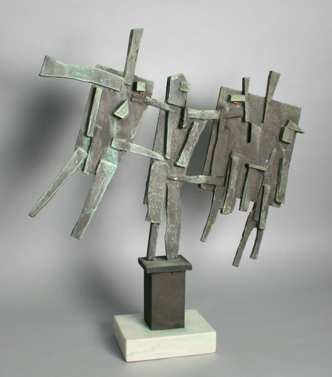 Bronze with a verdigris finish, this is a wonderful example of Pattison's work.
