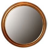 Simple, Elegant Gold Leafed Round Mirror