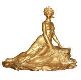 Gilded Bronze "L'idee" by Raoul Francois Larche
