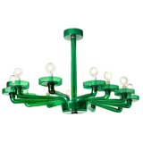 Green Murano Glass  Oval  Shaped 12 Armed Chandelier