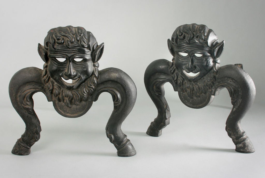 The casting on these andirons is very nice.