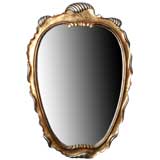 Dorothy Draper Style Gold & Silver Leafed shell Mirror