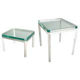 Vintage Pair of Deco Revival Machine Age Side Tables