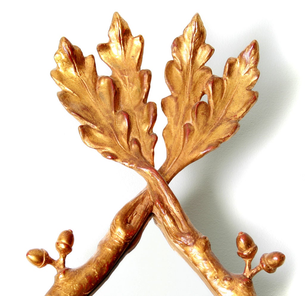 American Gold Leafed Hand Mirror with Birds