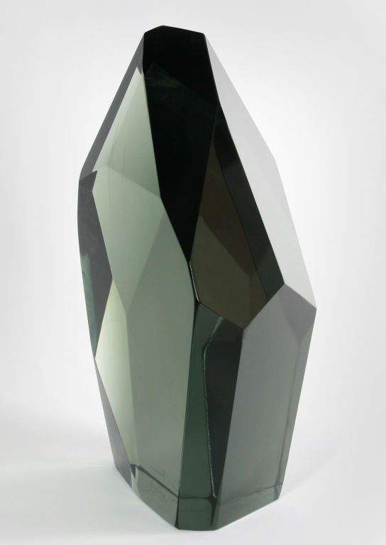 Late 20th Century Loredano Rosin Glass Monolithic Sculpture