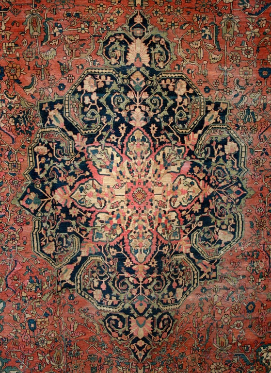 Persian Antique Farahan Sarouk Carpet - Rug For Sale