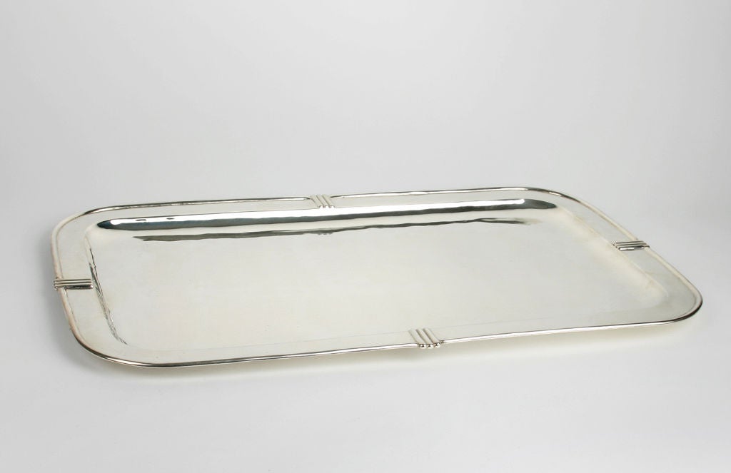 This is a very simple and elegant tray by one of Mexico's Silver Masters, Hector Aguilar.
