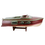 Vintage Fabulous Fantasy Wooden Motor  Boat