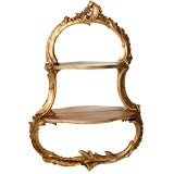 Rococo Carved Gilt Mirror with Shelves