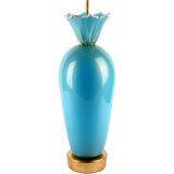 Tall and Elegant Blue Murano Lamp