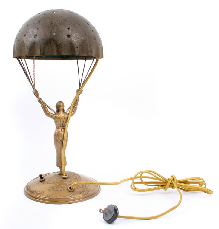 Mid-20th Century Amelia Erhardt Parachute Lamp