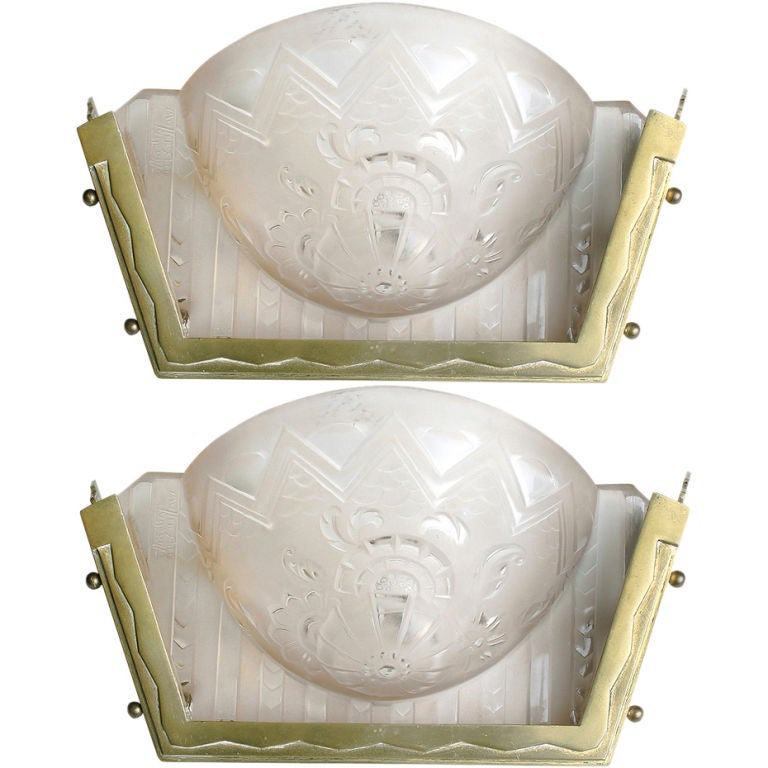 Art Deco Muller Freres Luneville Sconces