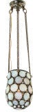 Victorian Opalescent " Chipped "Glass Hanging Fixture
