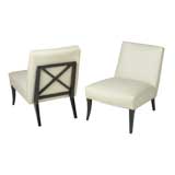 Pair of Slipper chairs with X backs