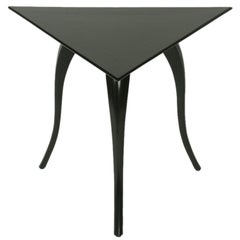 Triangular Mahogany Table with Elegant Splayed Legs