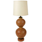 Tall midcentury terra cotta lamp