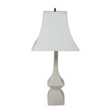 Pair of 1940s Pagoda White Ceramic Lamps 12