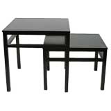 Edward Wormley leather top nesting tables