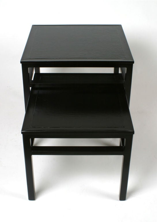 Edward Wormley leather top nesting tables